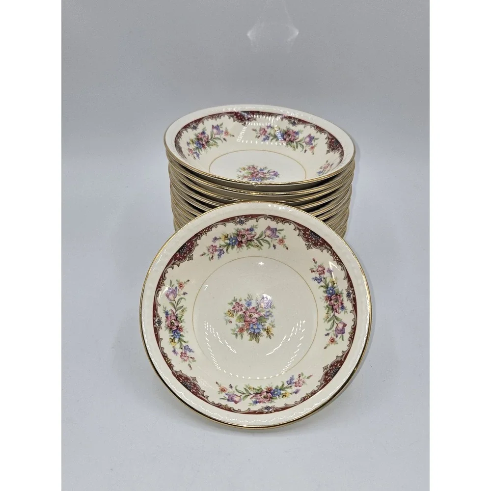 Homer Laughlin Eggshell Georgian Berry Bowls Floral M47N5 (12)